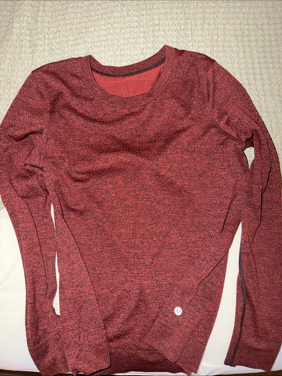 Source Unknown Tops - Source Unknown Women's Long Sleeve Heathered Burgundy Performance Top
